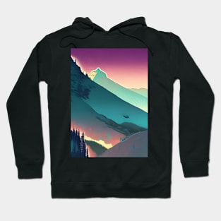 PURPLE AND GREEN TINGED MOUNTAIN VIEW Hoodie